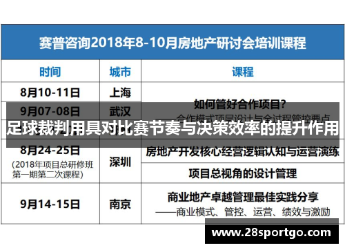 足球裁判用具对比赛节奏与决策效率的提升作用